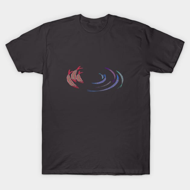 Fishes swimming in circles (1) T-Shirt by Againstallodds68